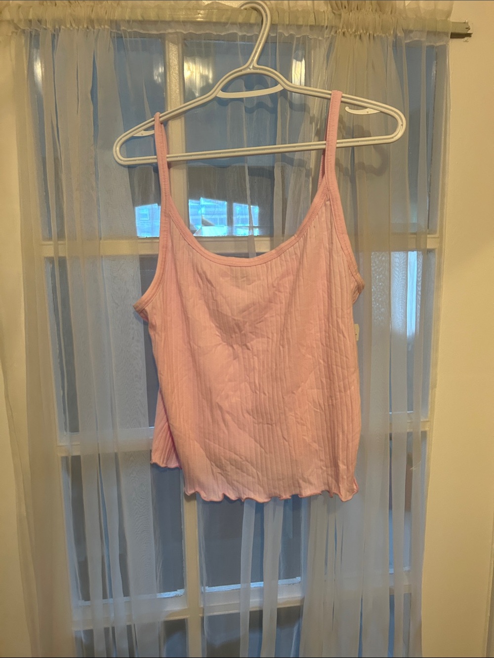 Old Navy Light Pink Ribbed Spaghetti Strap Tank